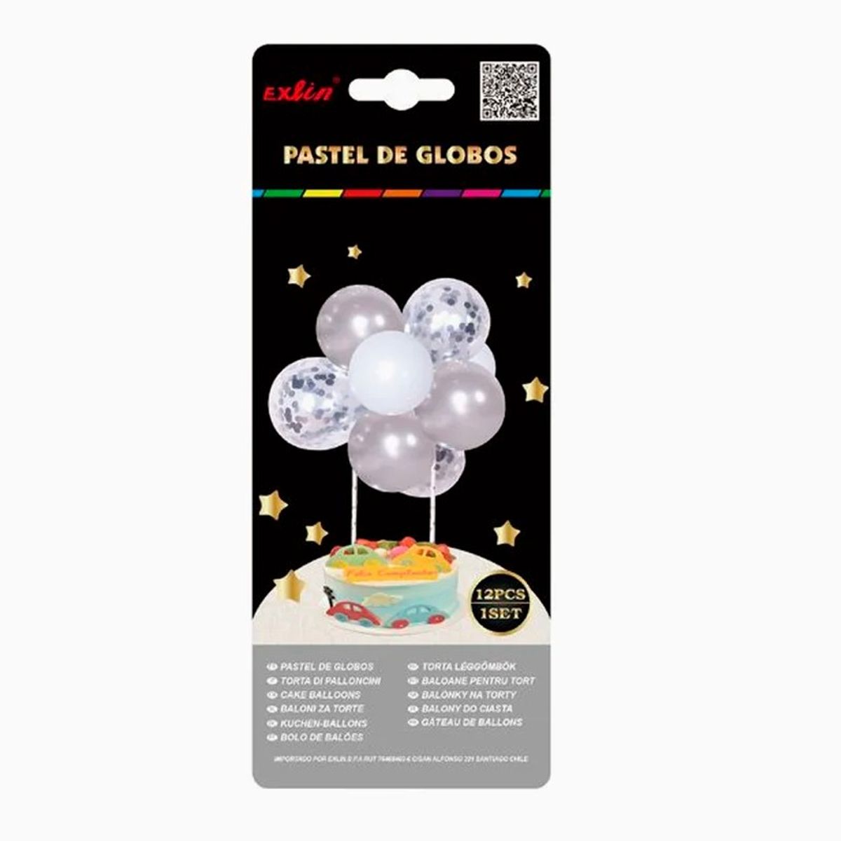 GENERICO - Set De Globos Para Pastel Morado