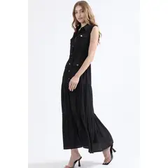 LIOLA - Vestido Maxi Cargo, Negro
