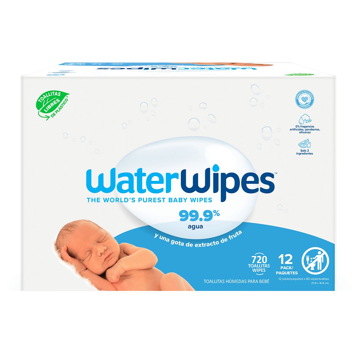 WATER WIPES - Pack WaterWipes Toallitas Húmedas bio Mega Value Box 12x60 u