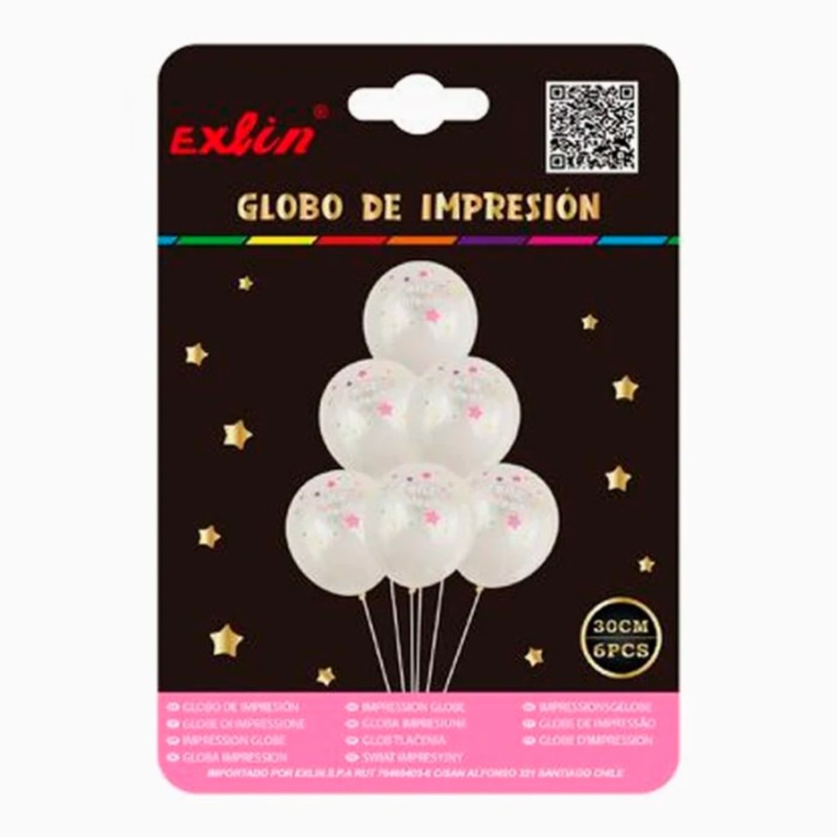 GENERICO - Globos Látex Feliz Cumpleaños Blanco Con Rosado