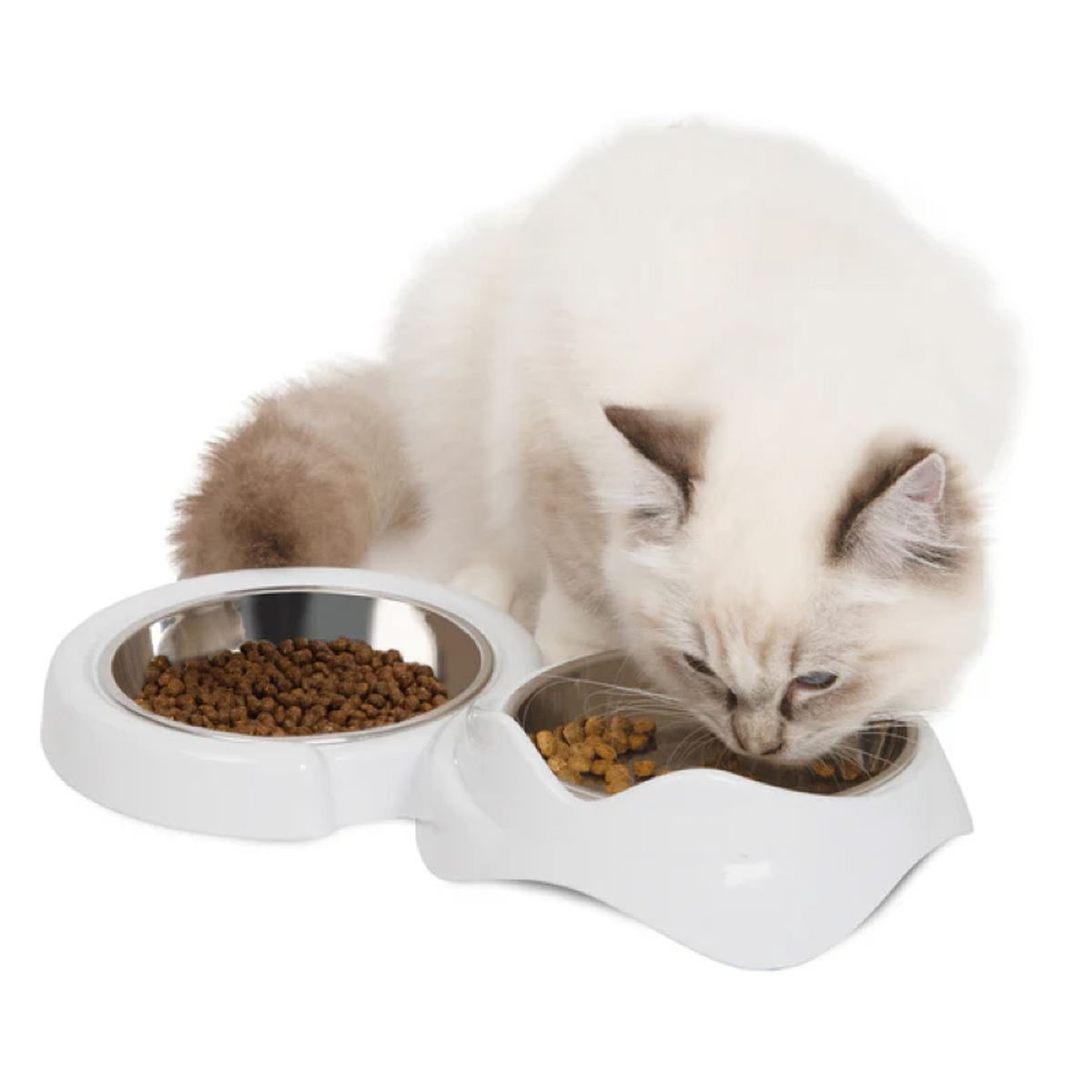 CATIT - Plato Bajo Doble Catit Pixi para Gatos 2 x 200ml