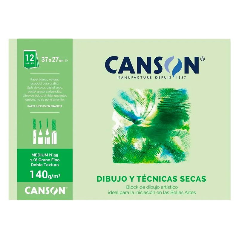CANSON - Block Canson dibujo y técnicas secas 140grs Medium 99 1/8