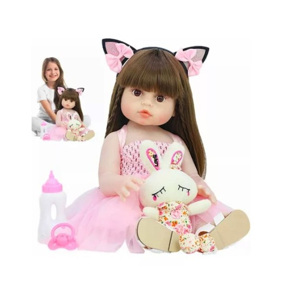 OFERTABKN - Muñeca Reborn Bebé Realista De Silicona Lavable 55cm
