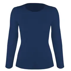 ANDESLAND OUTDOOR APPAREL - Polera Primera Capa Dryfit Microperforada Azul Oscuro Mujer