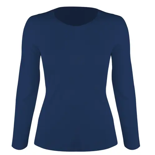 ANDESLAND OUTDOOR APPAREL - Polera Primera Capa Dryfit Microperforada Azul Oscuro Mujer