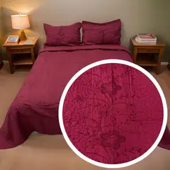 ANGELES DEL HOGAR - CUBRECAMA BORDADO DE VERANO 2 PLAZA DISEÑO