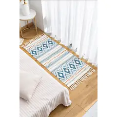 GENERICO - Alfombra de Lino Bajada de Cama 60cm x 130 cm