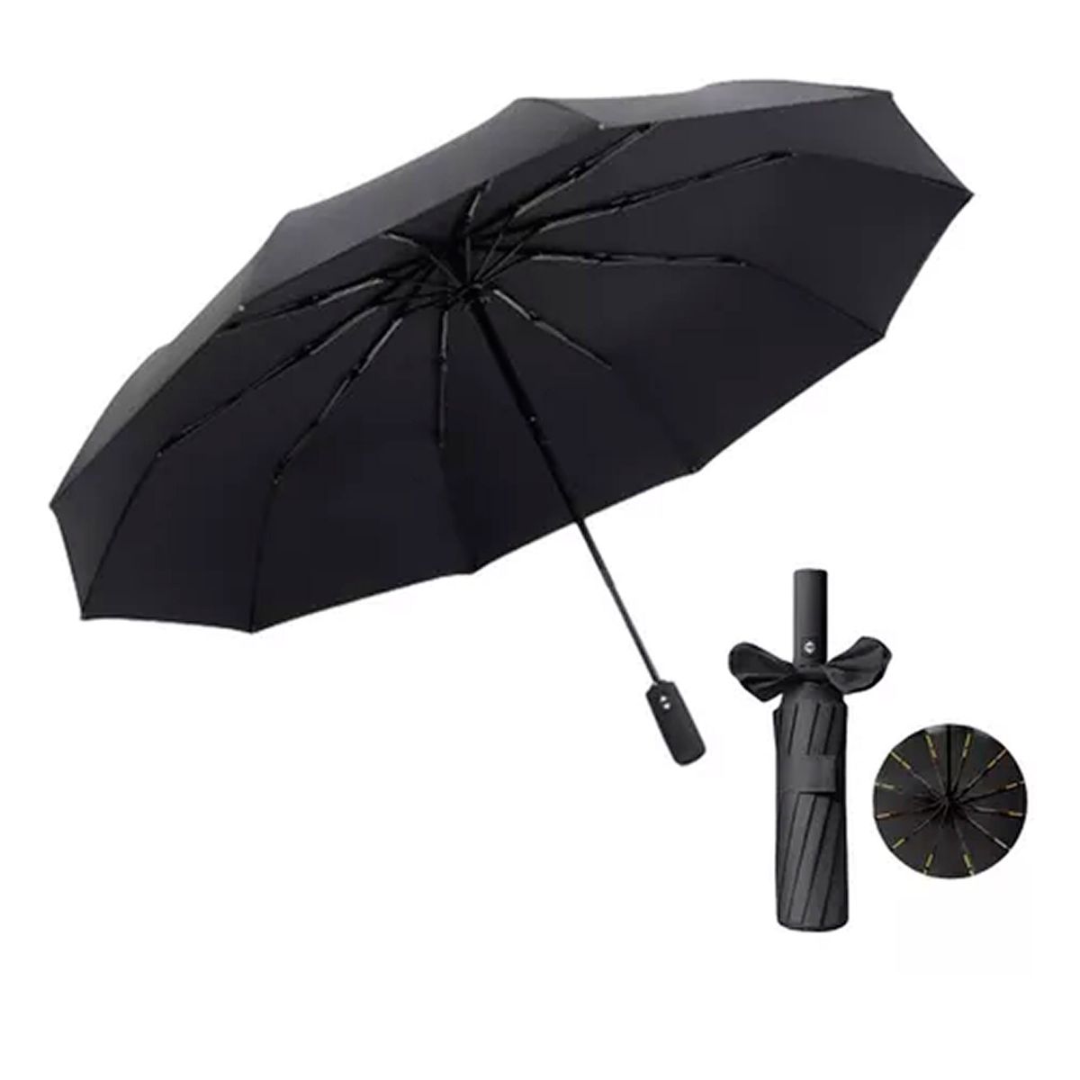 OFERTABKN - Paraguas Pliegue Automatico 12 Marco Soporte