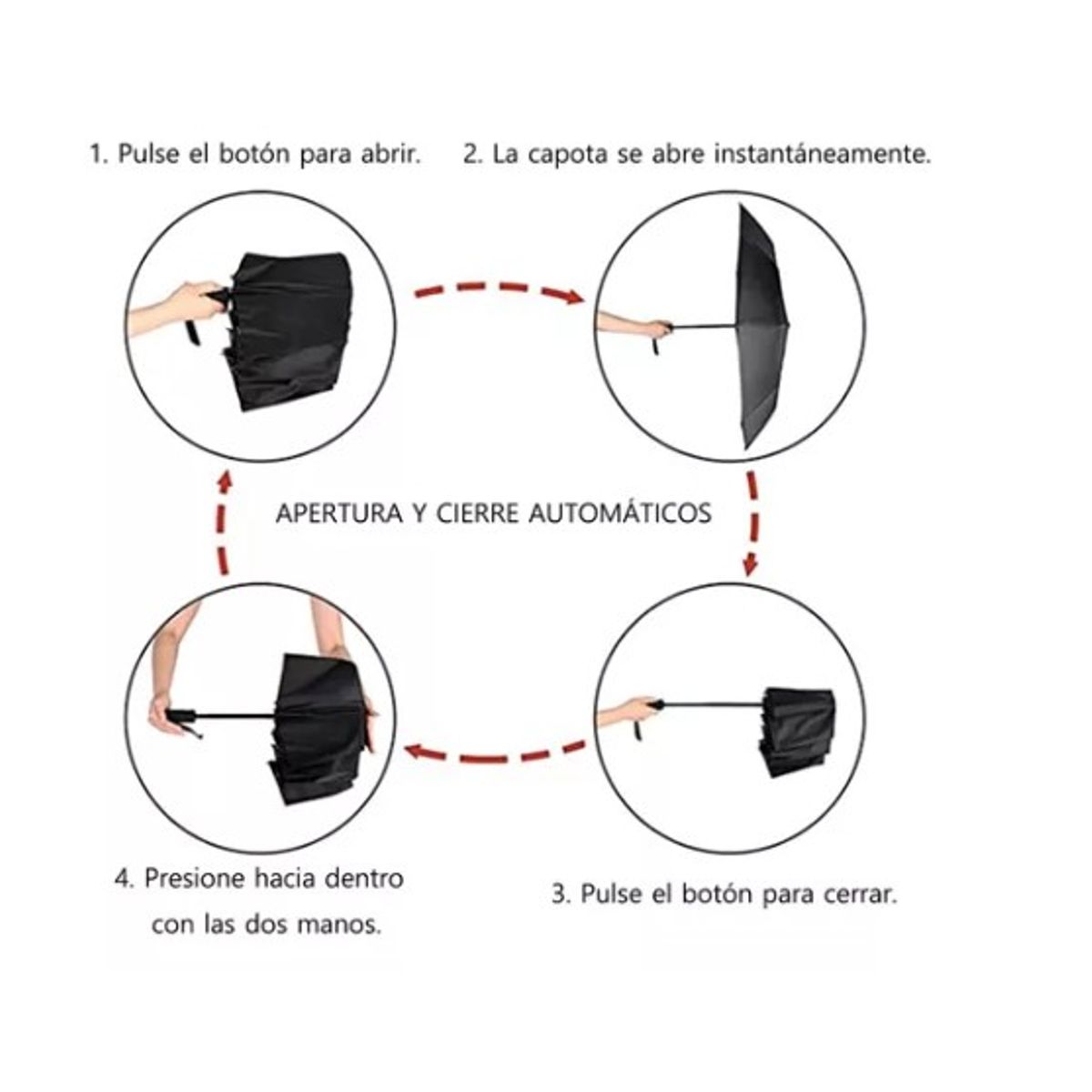 OFERTABKN - Paraguas Pliegue Automatico 12 Marco Soporte