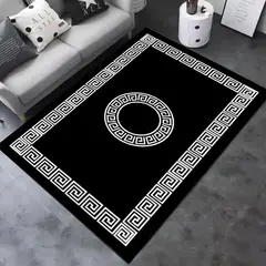 GENERICO - ALFOMBRA ANTIDESLIZANTE 180X200cm DISEÑO NEGRO TF