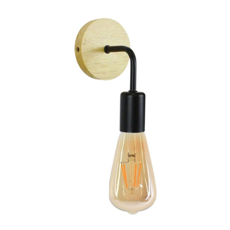 GENERICO - Aplique Lampara Foco Led Muro Madera E27 Decoracion Moderno