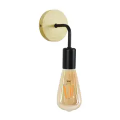GENERICO - Aplique Lampara Foco Led Muro Madera E27 Decoracion Moderno