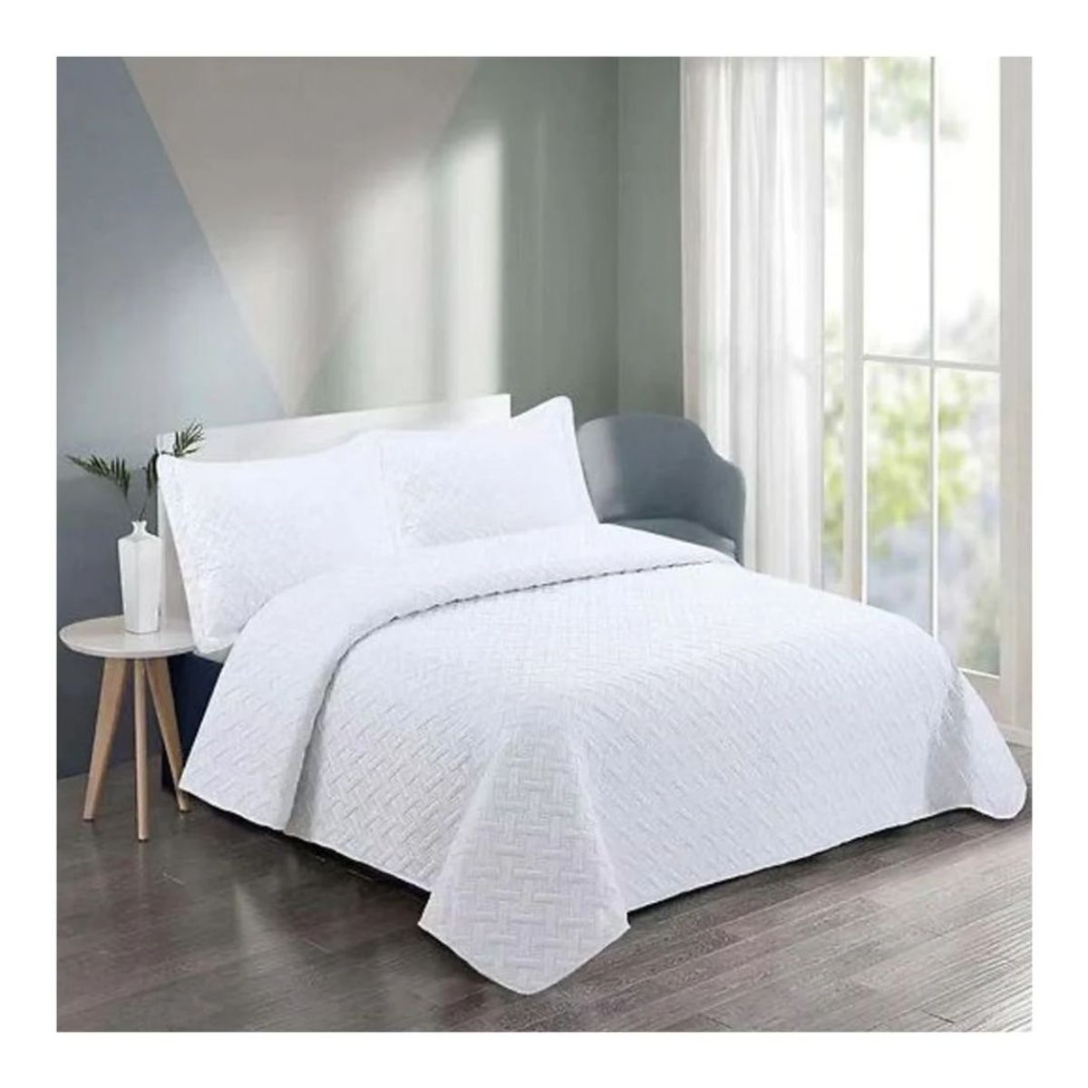 GENERICO - Cubrecama Quilt Verano 2 Plazas - Modelos Unicolores