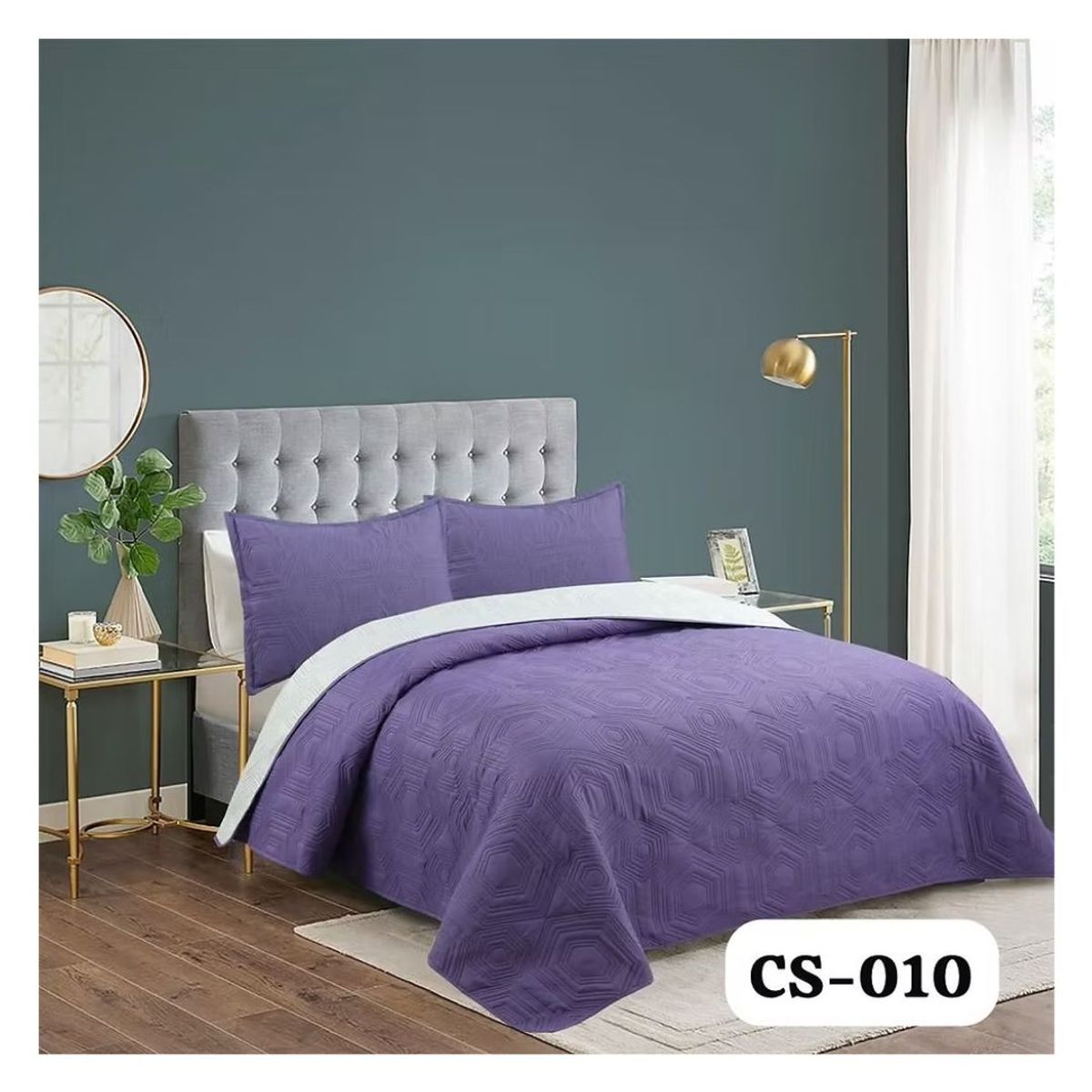 GENERICO - Cubrecama Quilt Verano 2 Plazas - Lila CS010