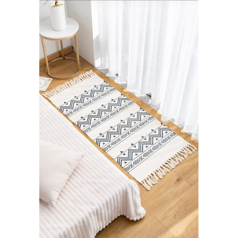 GENERICO - Alfombra de Lino Bajada de Cama 60cm x 130 cm