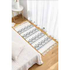 GENERICO - Alfombra de Lino Bajada de Cama 60cm x 130 cm