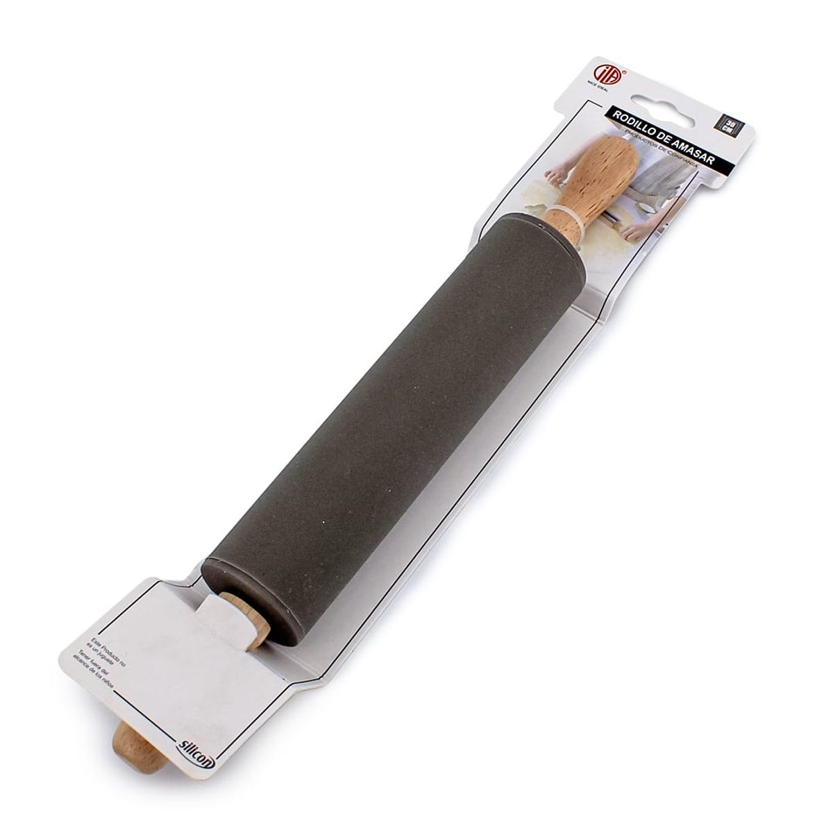 NEWTREE - RODILLO PLÁSTICO CON MANGO DE MADERA