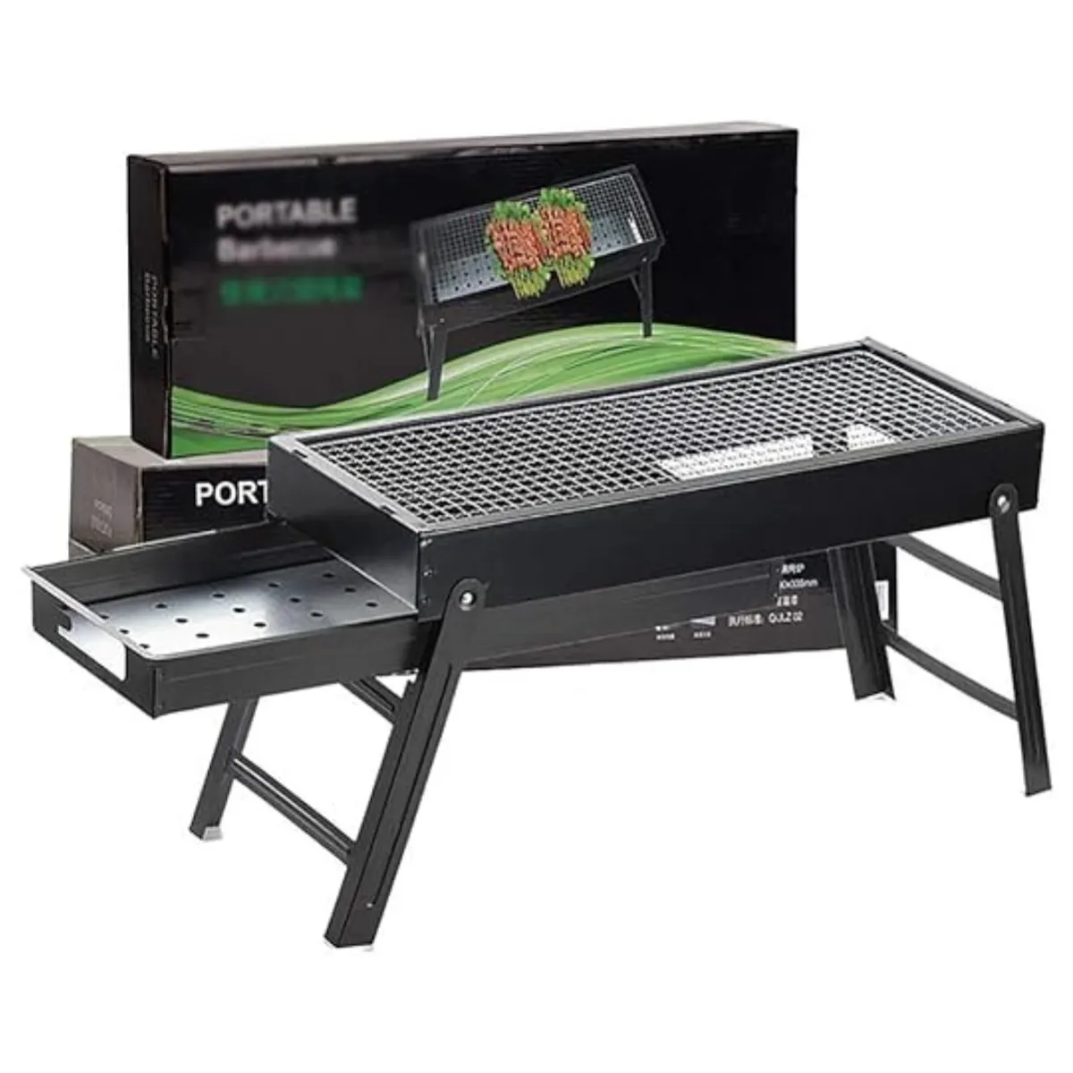 LINE - Parrilla a Carbón Plegable Barbacoa BBQ Asados Portátil