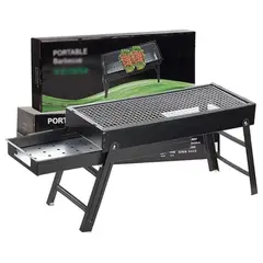 LINE - Parrilla a Carbón Plegable Barbacoa BBQ Asados Portátil