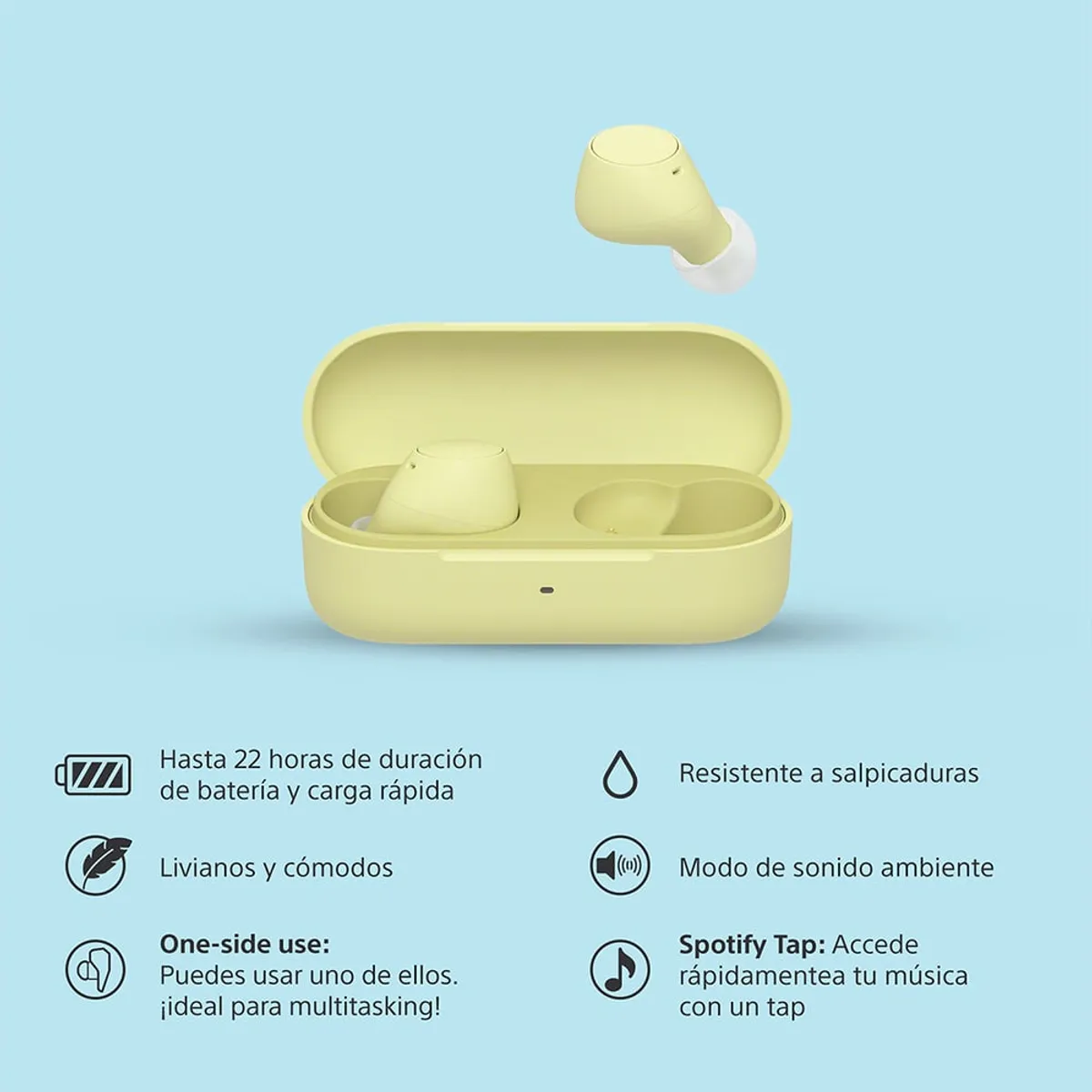 SONY - Audífonos Bluetooth WF-C510 Amarillo