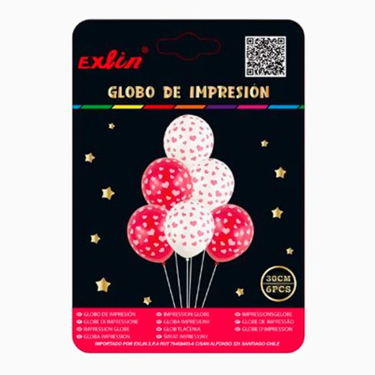 GENERICO - Globo Látex De Cumpleaños Rojo Con Blanco