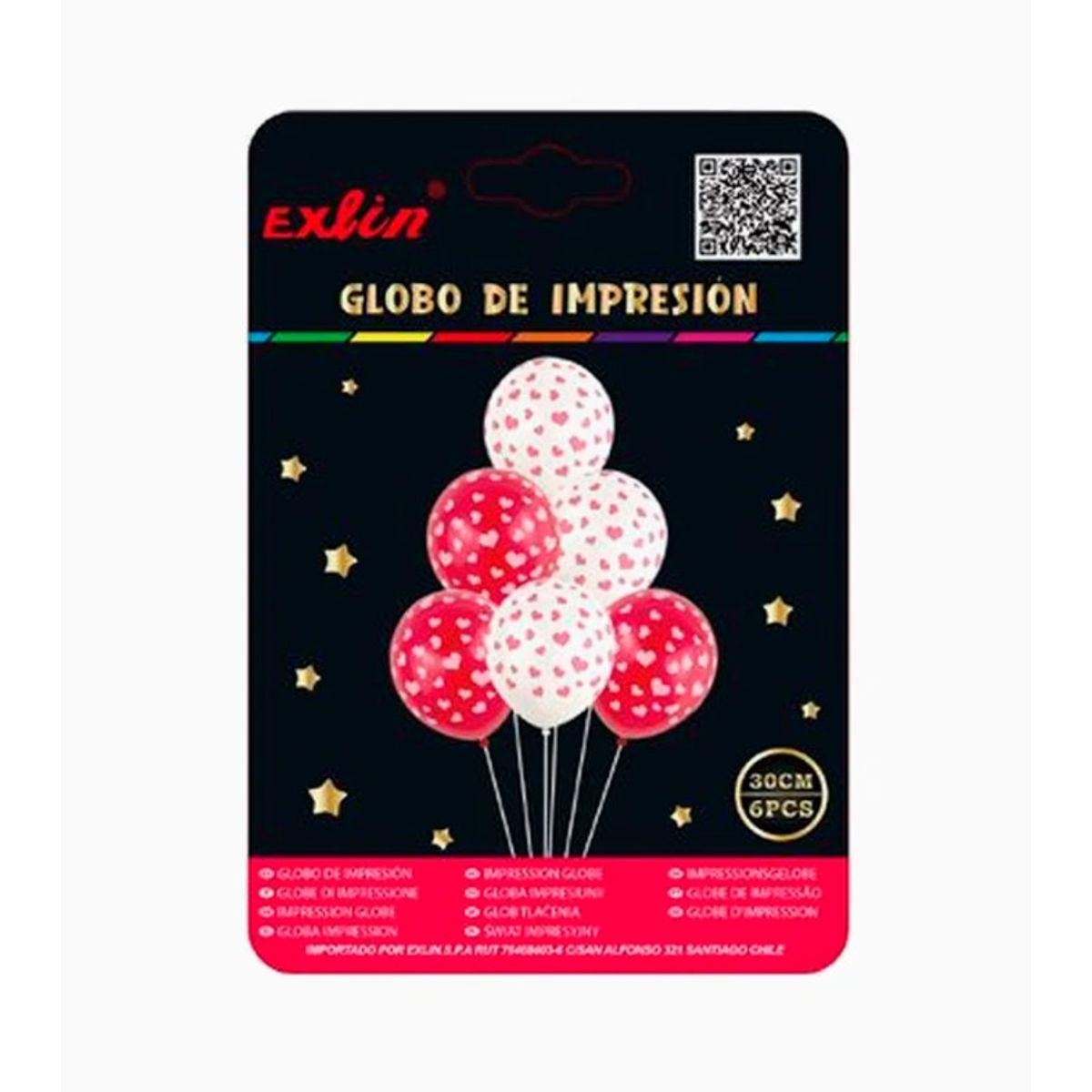GENERICO - Globo Látex De Cumpleaños Rojo Con Blanco