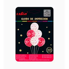 GENERICO - Globo Látex De Cumpleaños Rojo Con Blanco