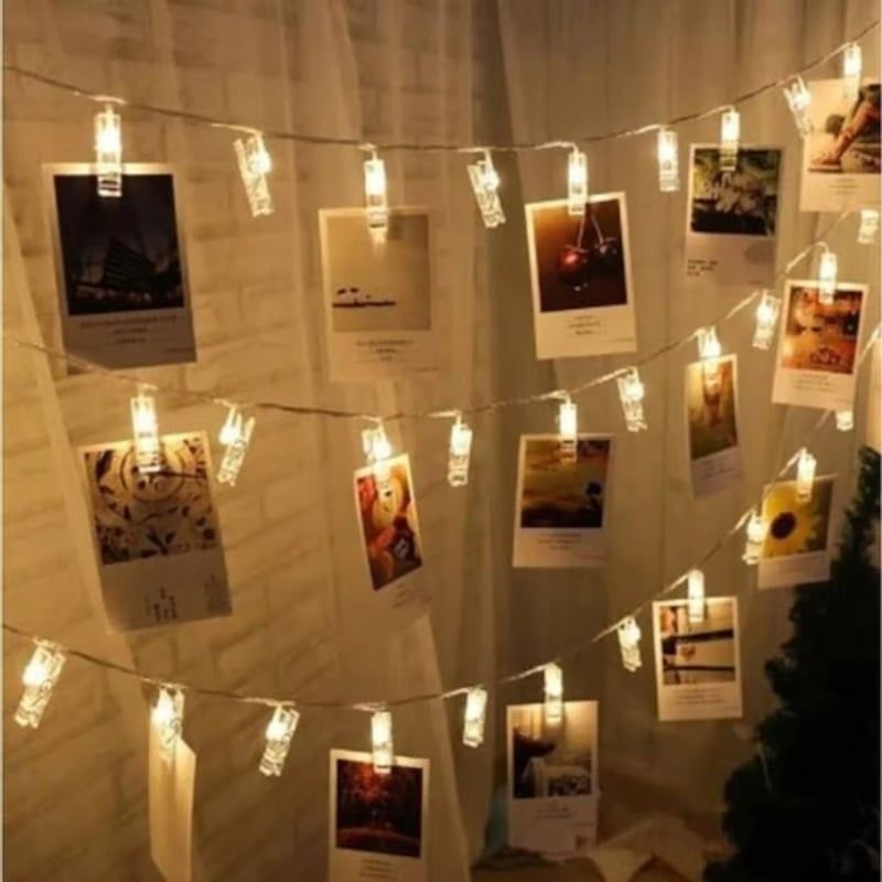 GENERICO - Luces Guirnalda 10 Ganchos Para Fotos