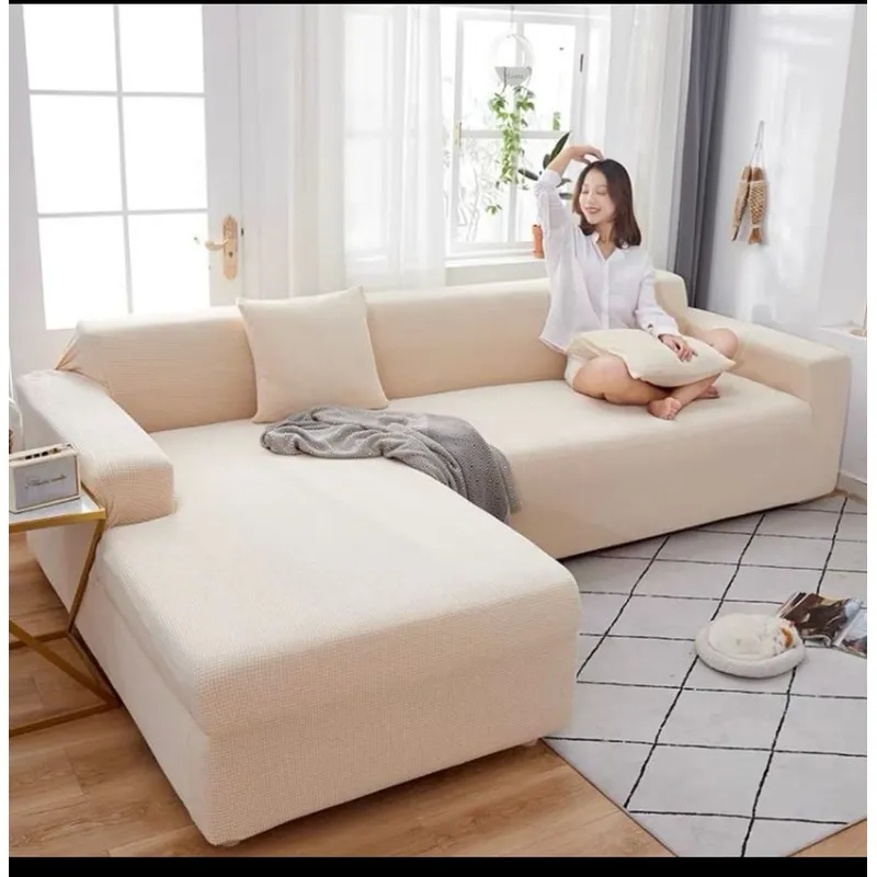 ANGELES DEL HOGAR - Cubre Sillón  Forma de L  Texturizado  Beige
