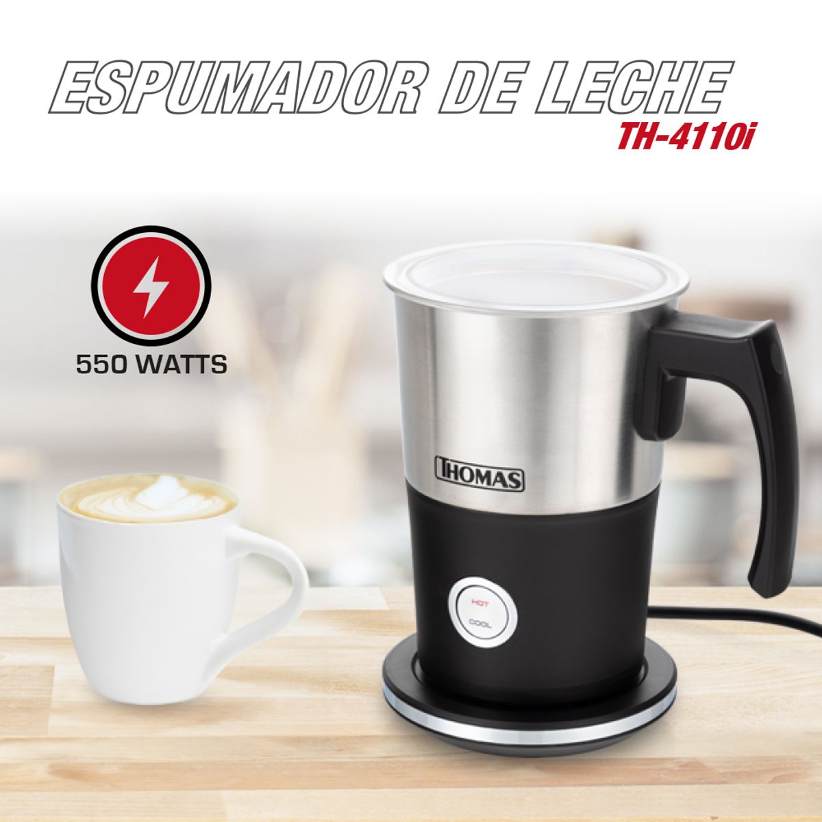 THOMAS - Espumador de Leche 4 en 1 TH-4110i
