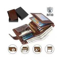 GENERICO - Cartera Antirrobo Para Hombre Billetera Clip Rfid Cuero
