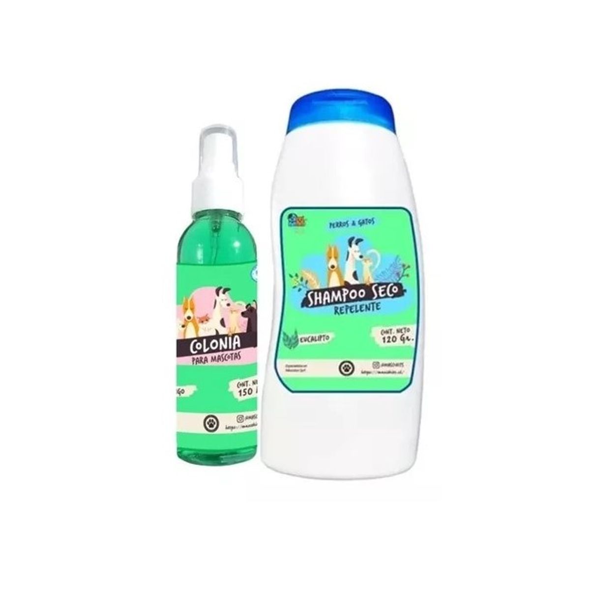 MASCOKITS - Kit Para Perro Shampoo Seco  Colonia Mango-Eucalipto