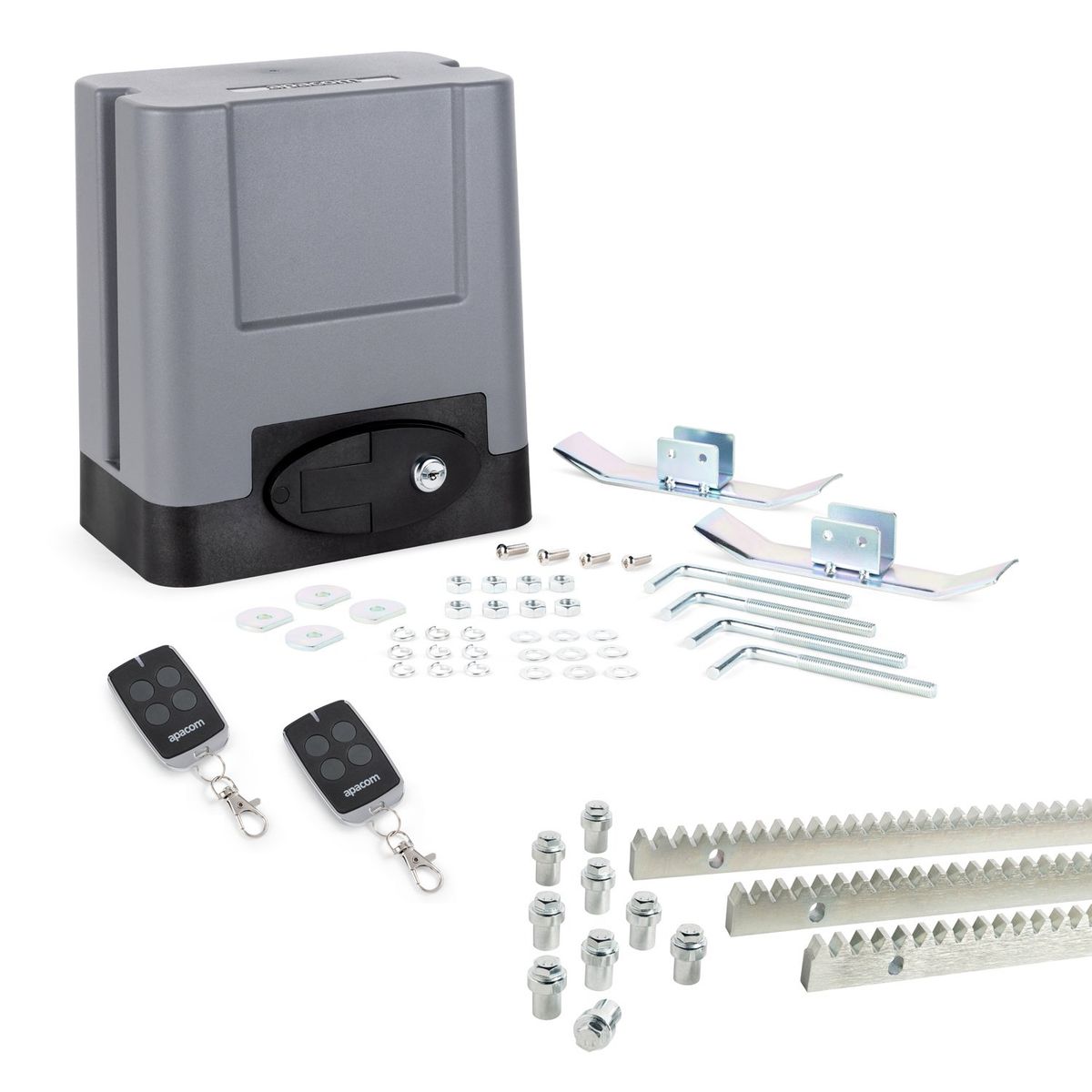 APACOM - Kit motor portón ROLLER400M, 400 kg, 3 m cremallera metal
