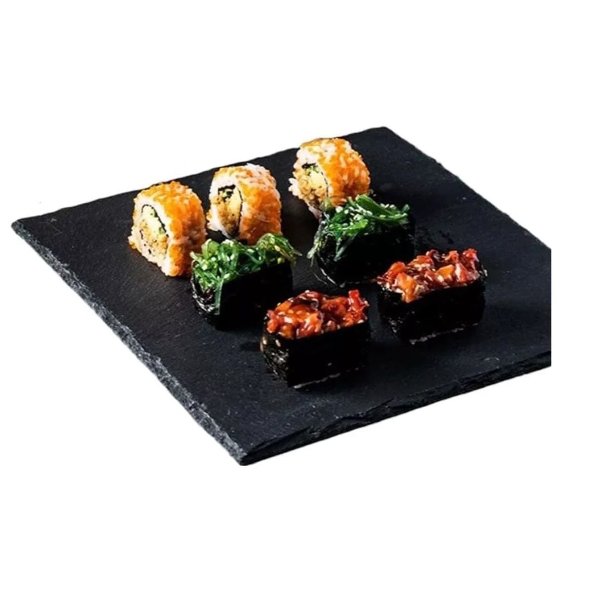 GENERICO - Plato Cuadrada Natural Plancha Piedra Emplatado Bandeja 15cm