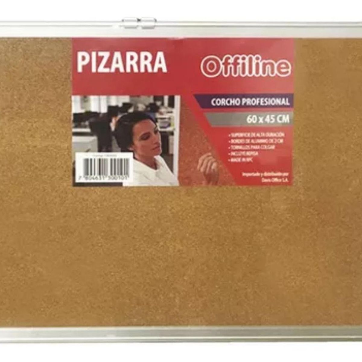 OFFILINE - Pizarra De Corcho, Marco De Aluminio 60 X 45cm Offiline