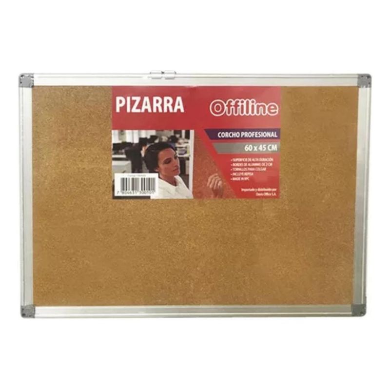 OFFILINE - Pizarra De Corcho, Marco De Aluminio 60 X 45cm Offiline