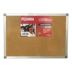 OFFILINE - Pizarra De Corcho, Marco De Aluminio 60 X 45cm