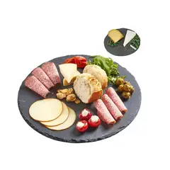 GENERICO - Plato Redondo Natural Plancha Piedra Emplatado Bandeja 20cm