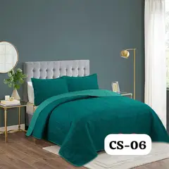 GENERICO - Cobertor Tipo Quilt de Verano / Cubrecamas 2 Plazas Turquesa