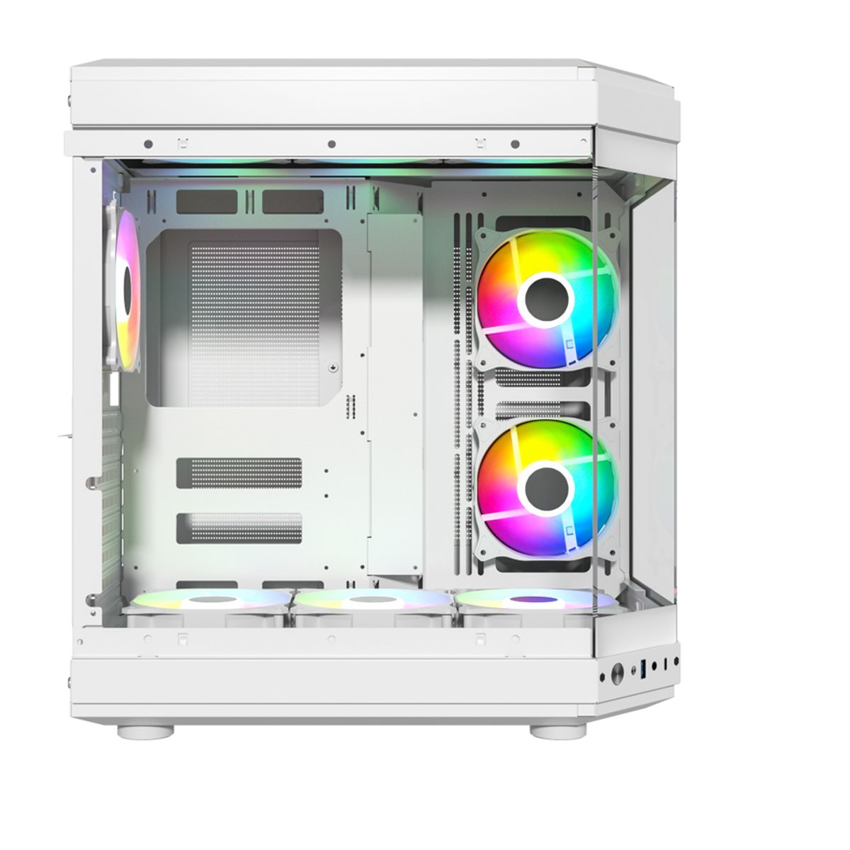CENTAURUS - GABINETE CENTAURUS WHITE FORCIS H50w 6 VENTILADORS ARGB 120MM