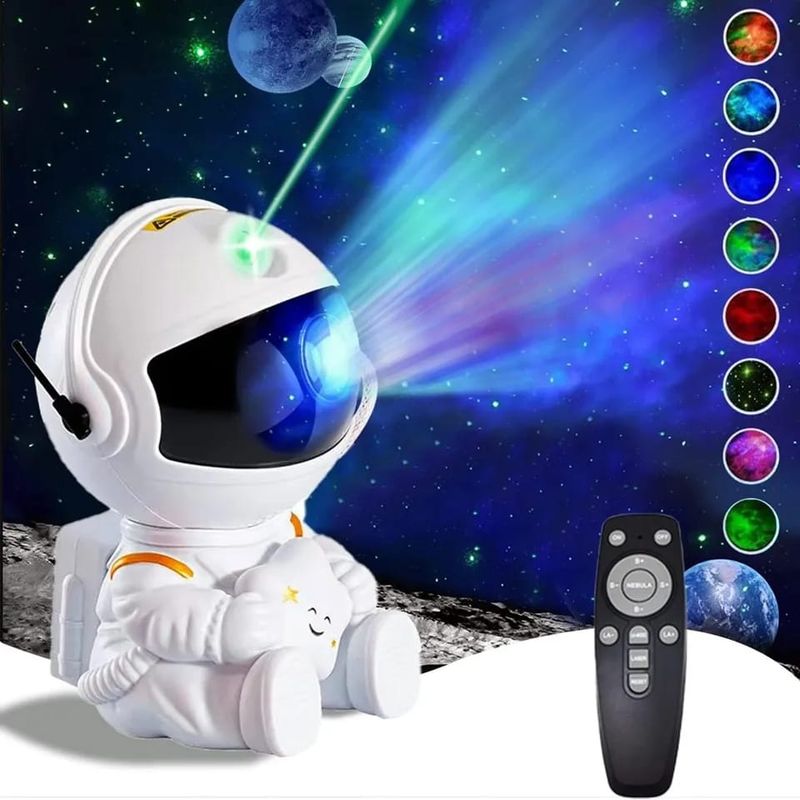 GENERICO - LAMPARA ASTRONAUTA SENTADO PROYECTOR DE GALAXIA NEBULA