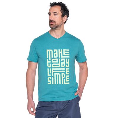 Imagen 1 del producto Polera Jersey Estampado Frente Cuello V