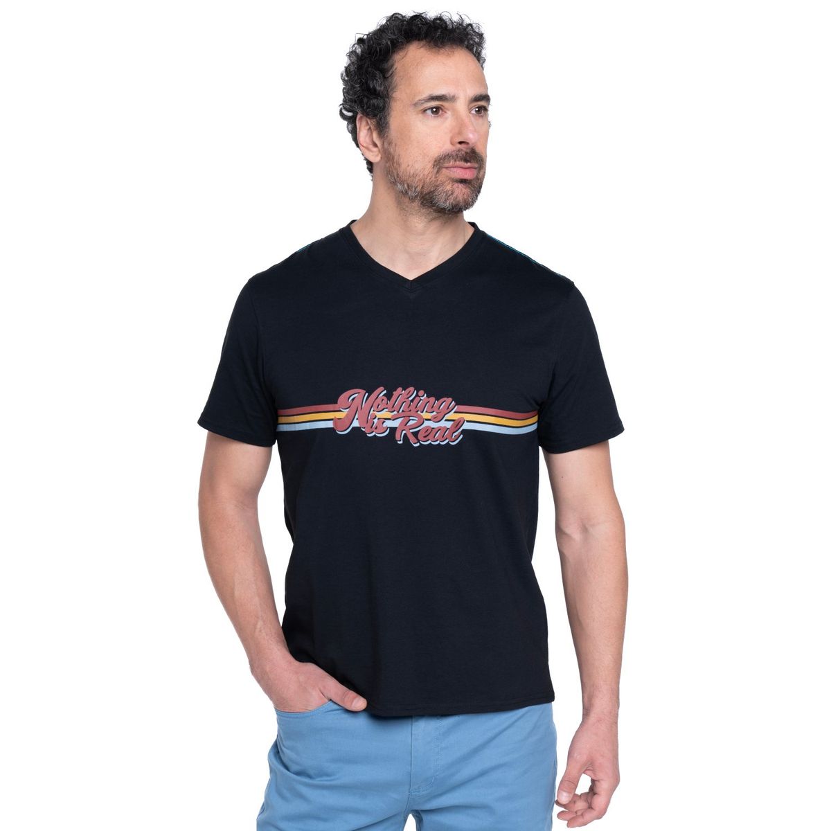 KOTTING - Polera Jersey Estampado Frente Cuello V KOTTING