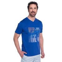 Polera Jersey Estampado Frente Cuello V