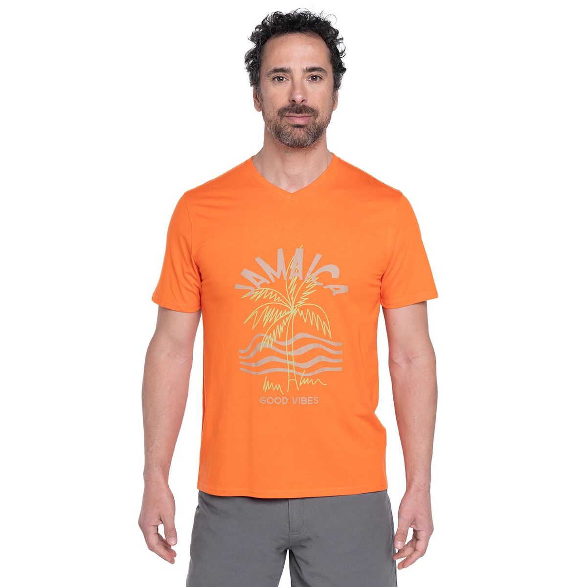 KOTTING - Polera Jersey Estampado Frente Cuello V KOTTING