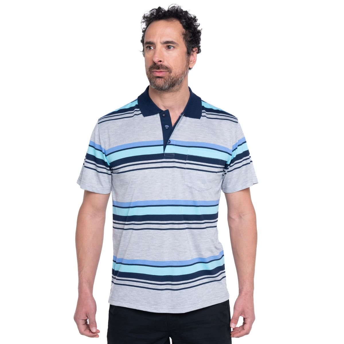 KOTTING - Polera Jersey Listada Cuello Camisero KOTTING