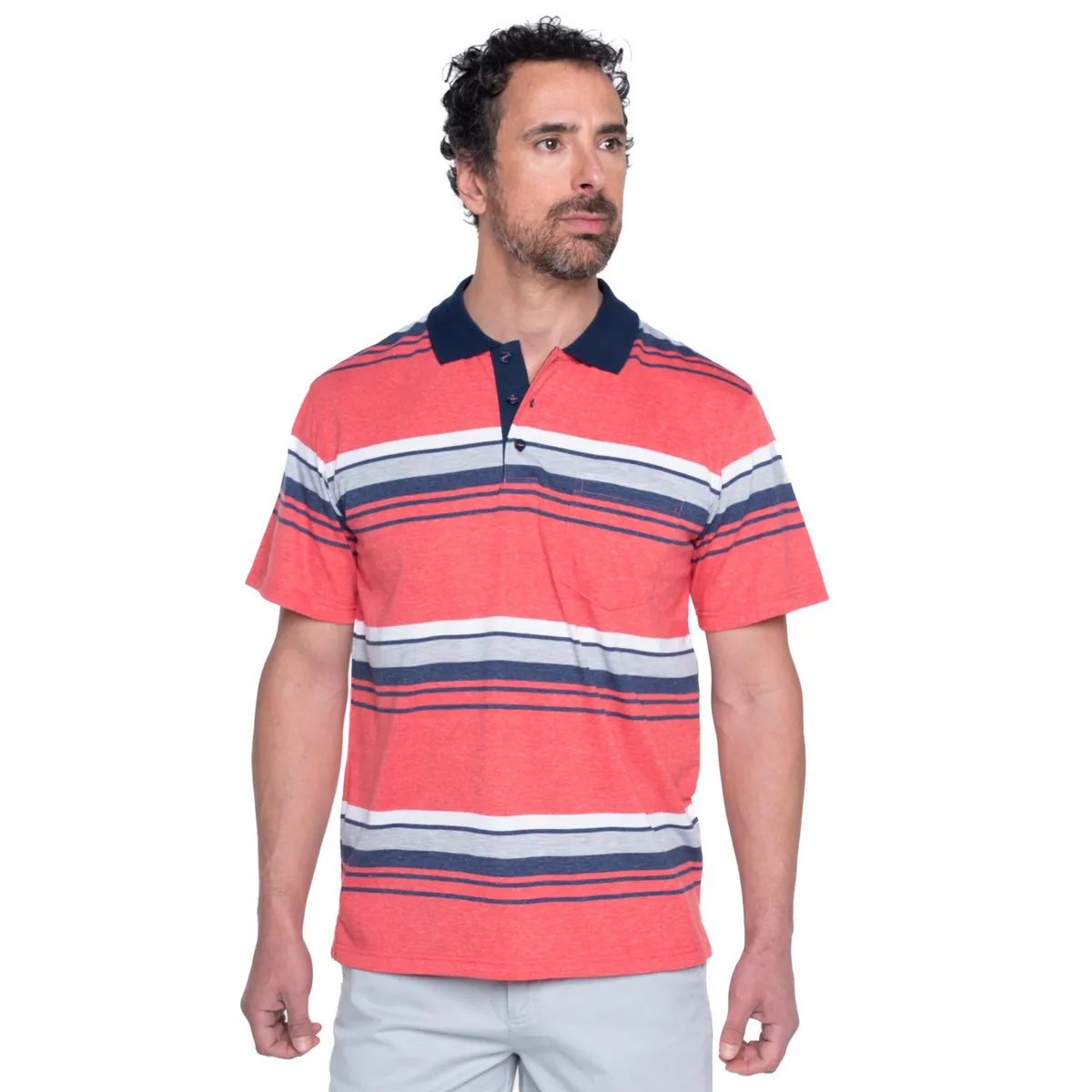 KOTTING - Polera Jersey Listada Cuello Camisero KOTTING
