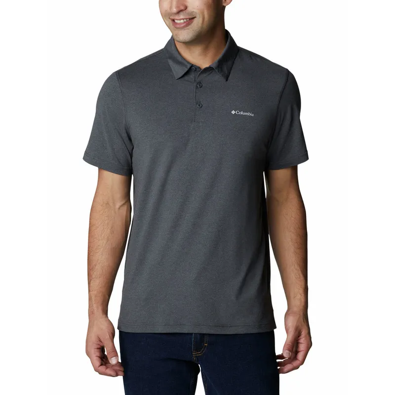 COLUMBIA - Polera Manga Corta Hombre Tech Trail Polo Gris COLUMBIA