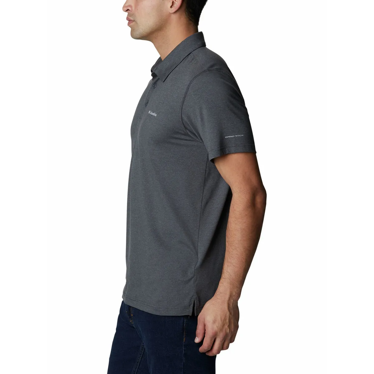COLUMBIA - Polera Manga Corta Hombre Tech Trail Polo Gris COLUMBIA