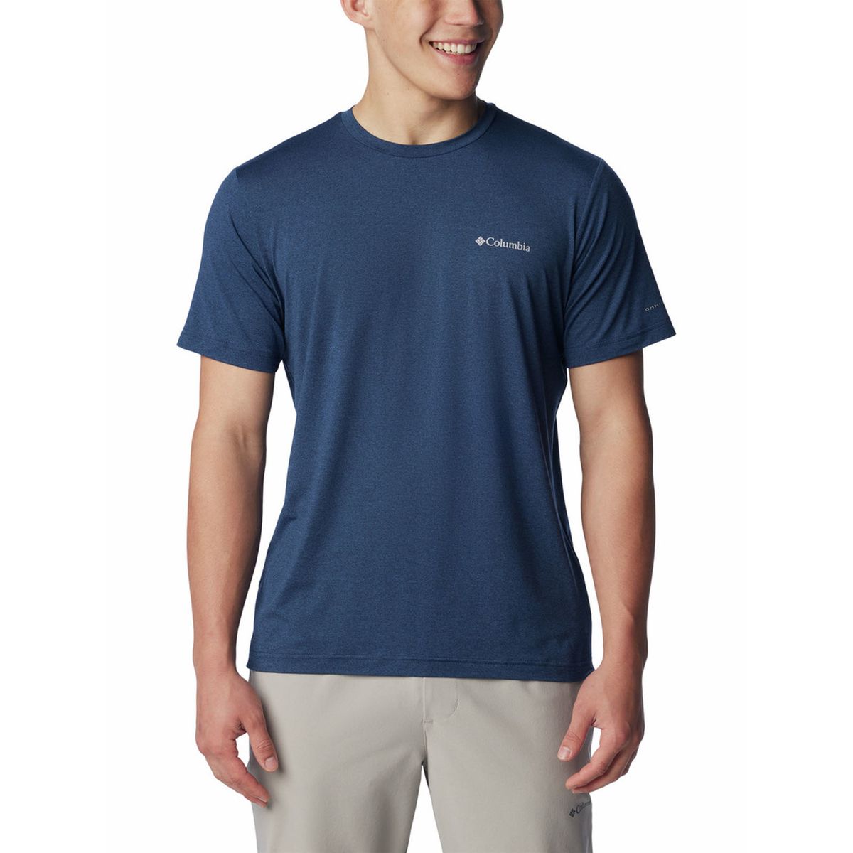 COLUMBIA - Polera Hombre Tech Trail Crew Neck Azul COLUMBIA
